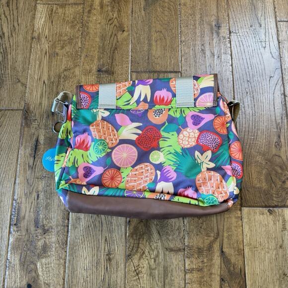 Lily Bloom Tropical Fruit Colorful Satchel Shoulder Purse Triple Section NWT - Picture 5 of 6